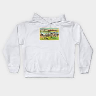 Greetings from Greensburg Pennsylvania - Vintage Large Letter Postcard Kids Hoodie